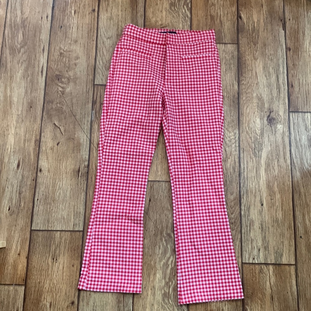 Zara gingham kick flare pants